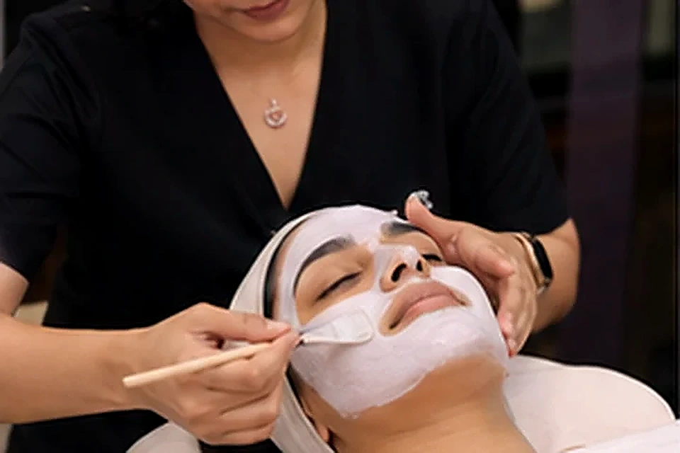 Facial mask application related to Chemical Peels at Nadhira Cosmo Clinic, Avadi