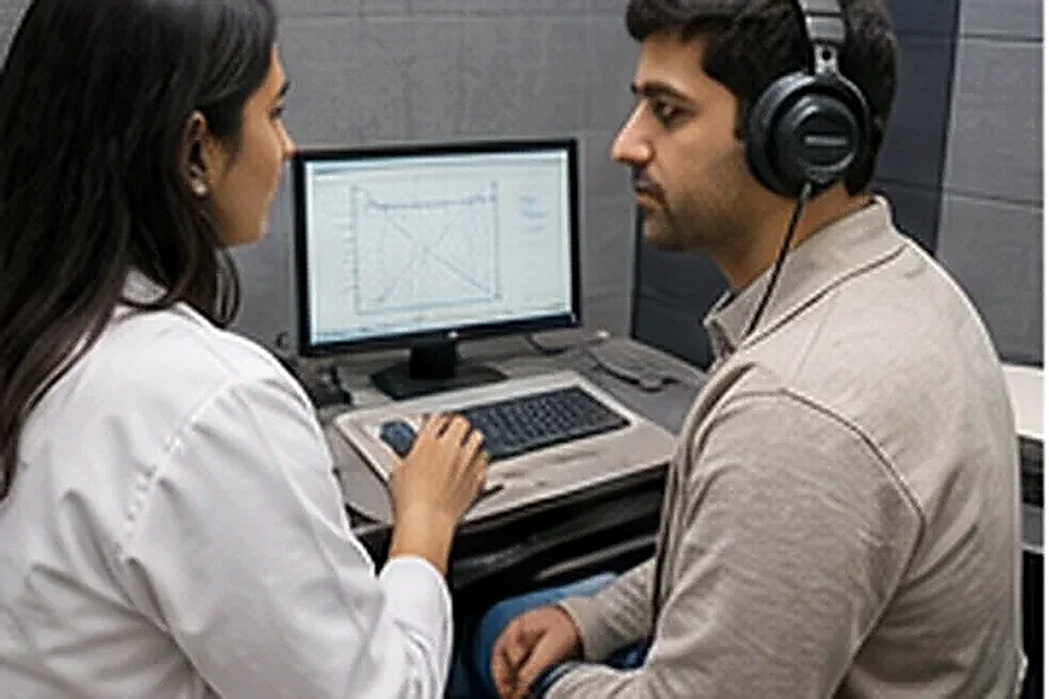 Hearing assessment related to Oto Endoscopy (Ear Endoscopy) at Nadhira Cosmo Clinic, Avadi