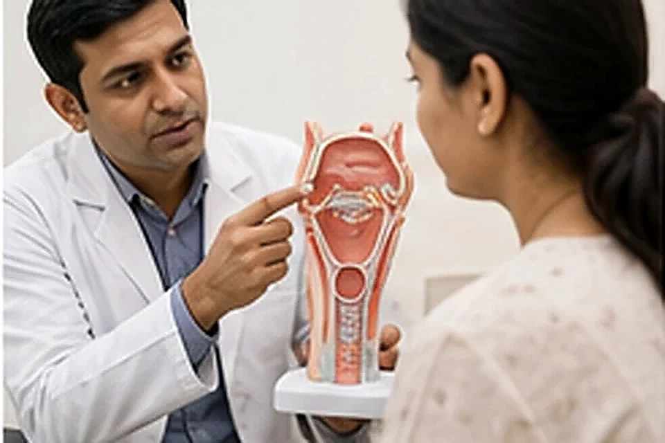 Sinus anatomy explanation related to FESS (Functional Endoscopic Sinus Surgery) at Nadhira Cosmo Clinic, Avadi