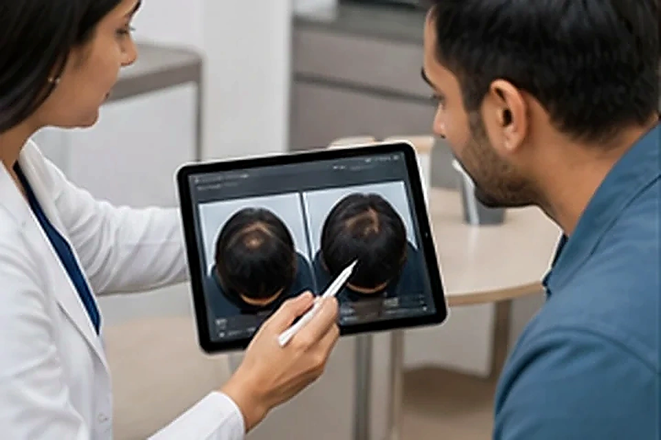 Hair density review related to Full Face Laser Hair Removal at Nadhira Cosmo Clinic, Avadi