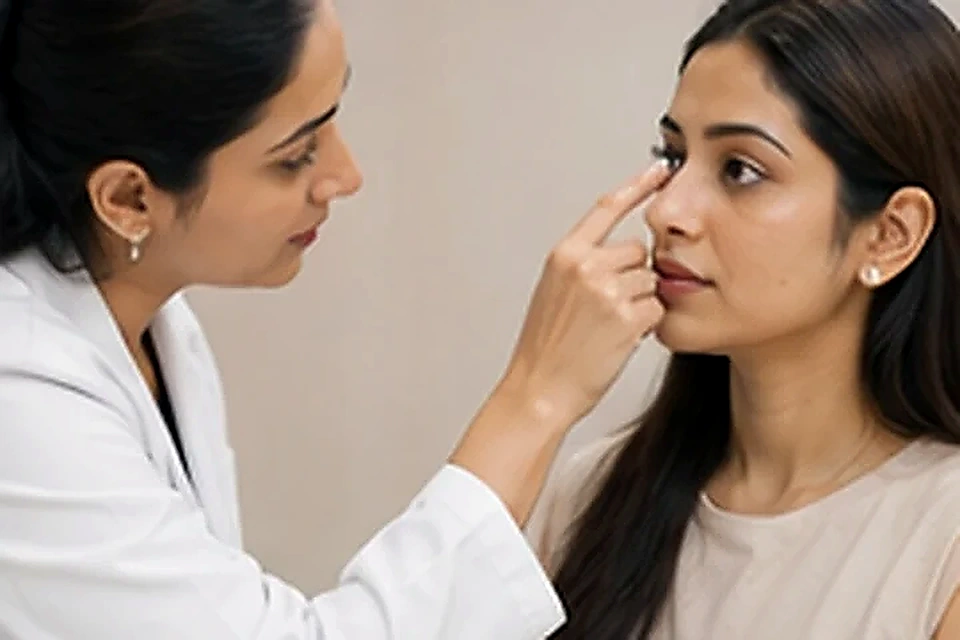 Under-eye consultation related to Complete Skin, Hair & Aesthetic Solutions at Nadhira Cosmo Clinic, Avadi