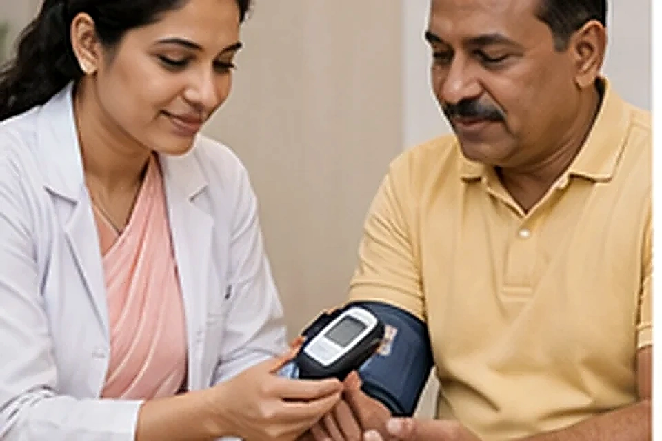 Diabetologist with glucometer related to Feel Confident in Your Skin at Nadhira Cosmo Clinic, Avadi