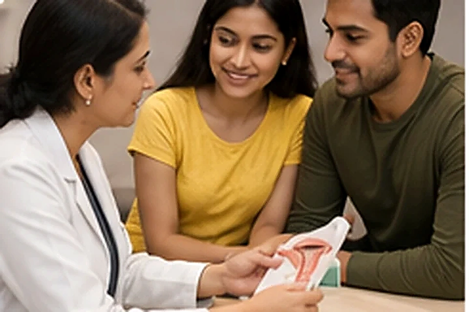 Fertility specialist with couple related to Feel Confident in Your Skin at Nadhira Cosmo Clinic, Avadi
