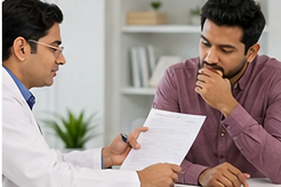 Laboratory report review related to PRP for Face & Hair at Nadhira Cosmo Clinic, Avadi